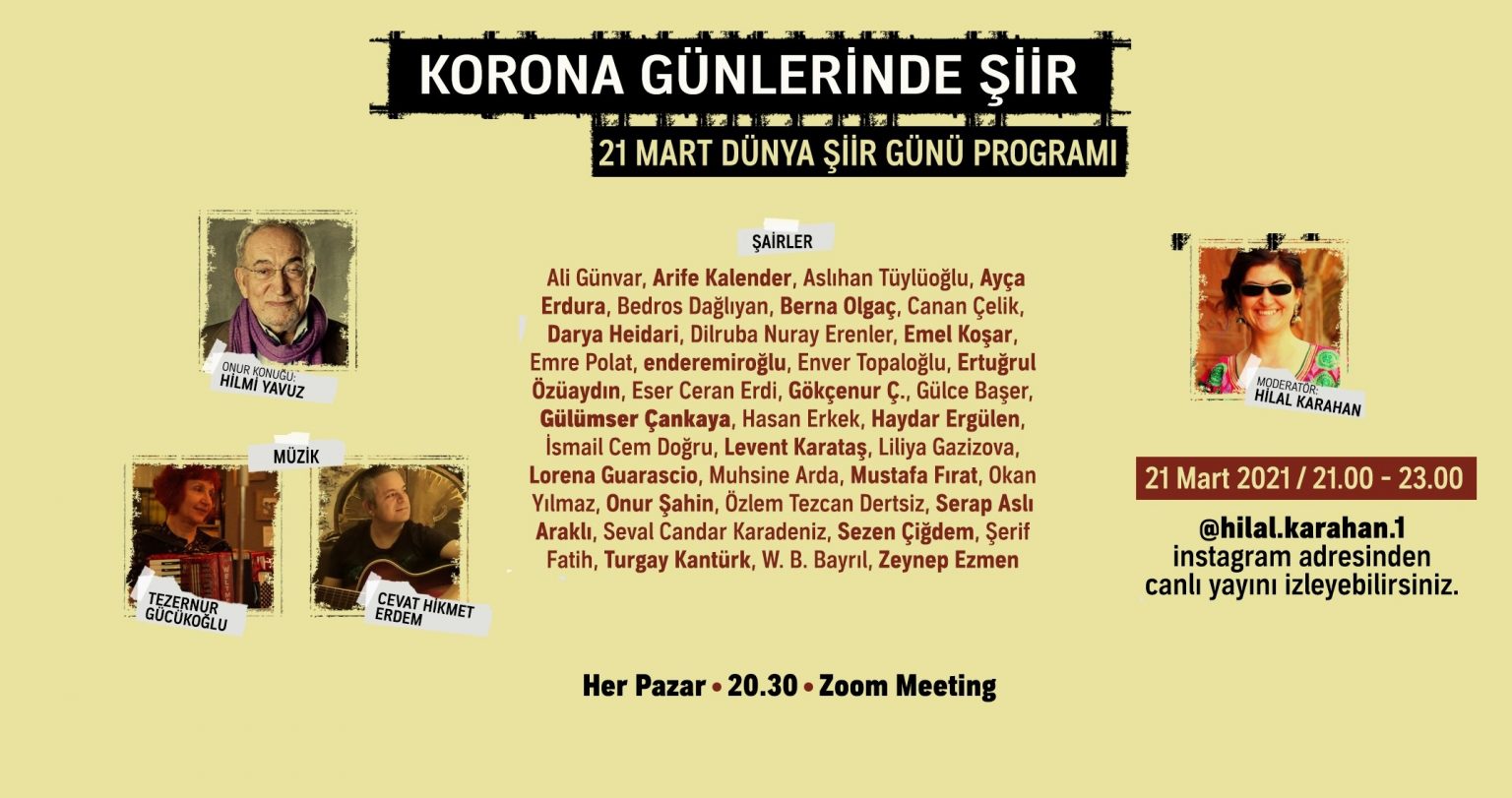 21 Mart Dünya Şiir Günü Etkinlikleri Bu Yıl Online…